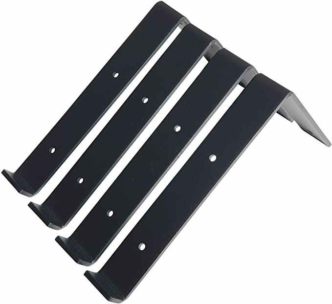 Heavy Duty 5 6 7 8 9 Inch Black Powder Coating Metal Bracket L Floating Wall Shelf Brackets