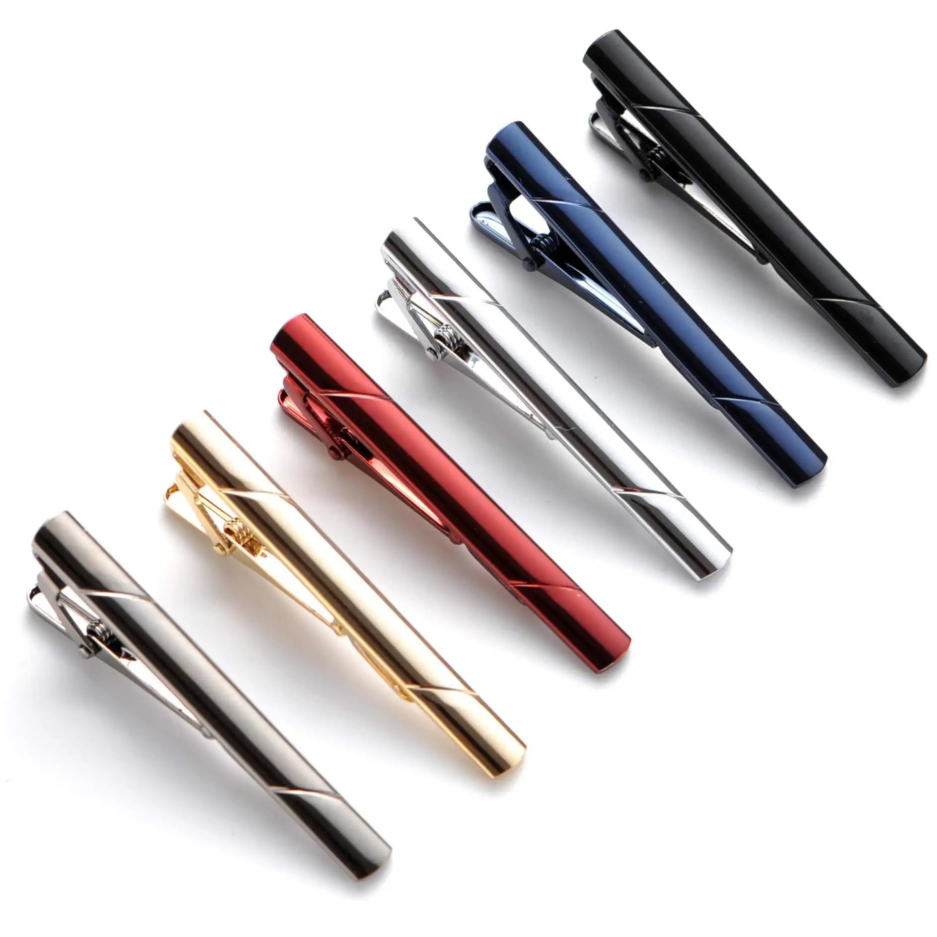 Colors Regular Necktie Clamp Wedding Business Tie Pin Clip Gold Silver Tie Clips For Men