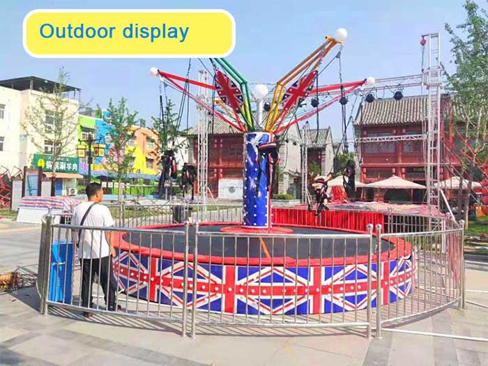 Kids Adult Amusement Park Ride Equipment Round Euro Jumping Bungee Trampoline