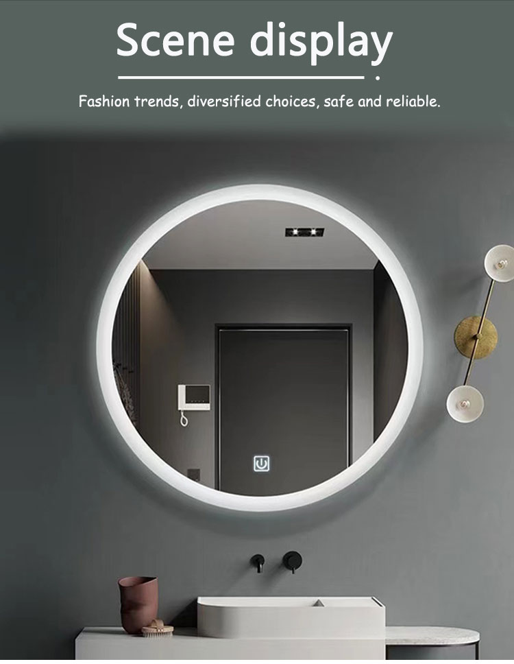 Large Sensor Switch LED Bathroom Mirror with Touch Screen and Fog-Free Design