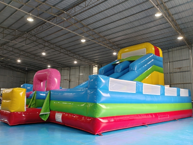 High Quality Commercial Outdoor Giant Inflatable Fun City Jumping House With Slide Inflatable Playground For Kids
