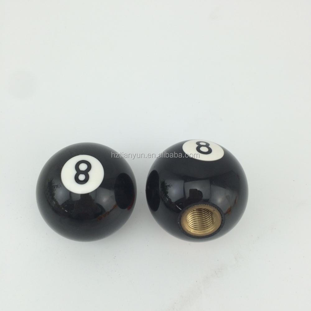 Black Billiard Car Gear Shift Knob 8 Ball Logo Print Acrylic Material