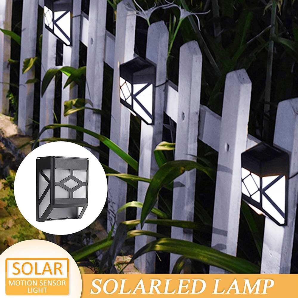 Yard Garden Solar Wall Mounted Motion Sensor Light , Solar LED Fence Post Lights