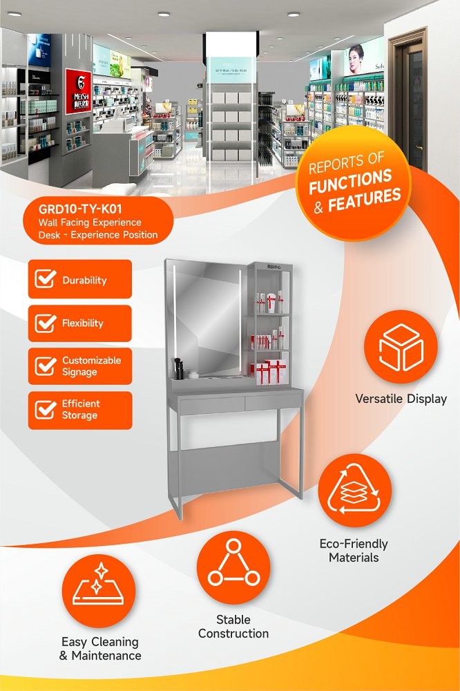 GDR10-TY-K01 Retail Store Display with Round USB Ports and Versatile Display for Mall Booths