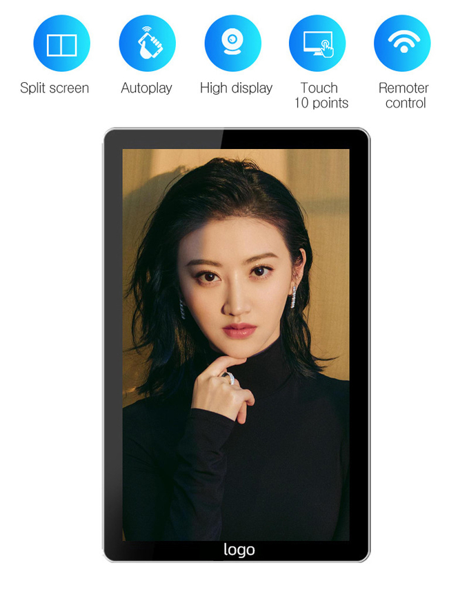 Wall Mounted Advertising Screen 49inch LCD Display Full HD 1080p With 16 9 Aspect Ratio