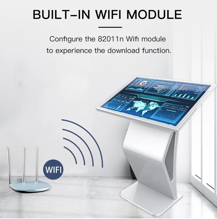 21.5 32 43 55 Inch Touch Self Checkout Kiosk Exhibition Hall All In One