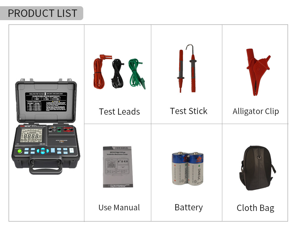 PI/DAR High Voltage Insulation Resistance Tester 5TOhm Insulation Measurement