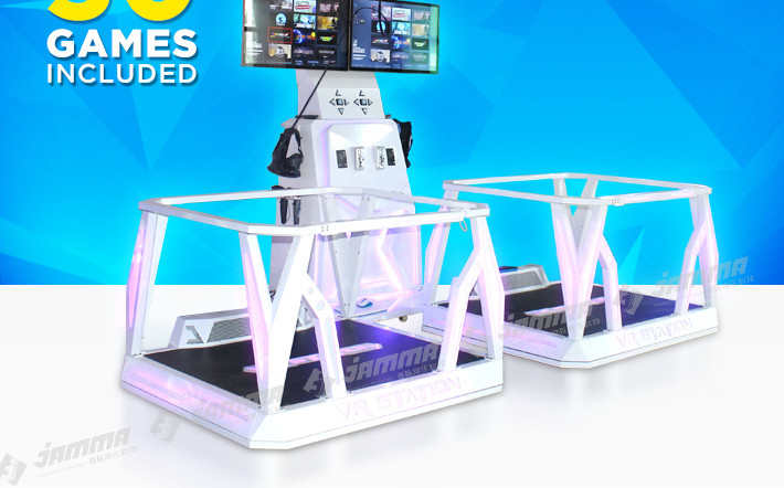 2 X 42" Monitor Virtual Reality Platform Double Self Service Arcade Machine 50 Interactive VR Games