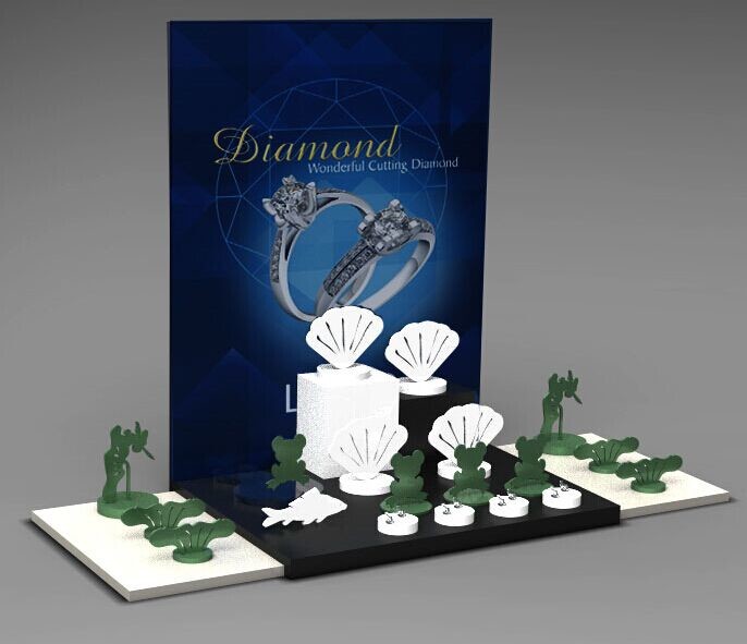 Jewelry Showcase Display Set Acrylic Jewellery Stand for Necklace,Earring,Ring