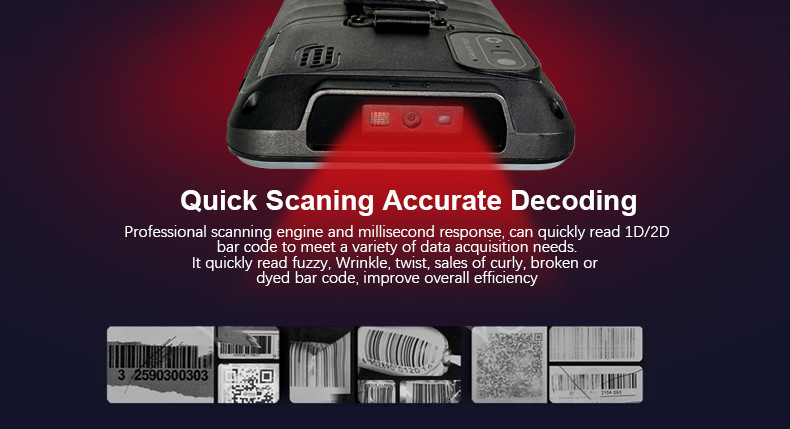 IP67 Android11 1D 2D Barcode Scanner Industrial For Warehouse Logistics Management