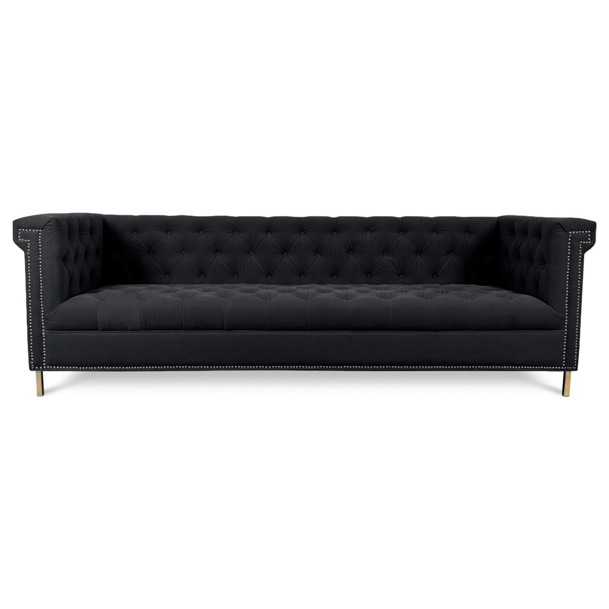 modern solid wood grey velvet fabric upholstery 2 seat sofa tufted design metal leg lounge for wedding event furniture