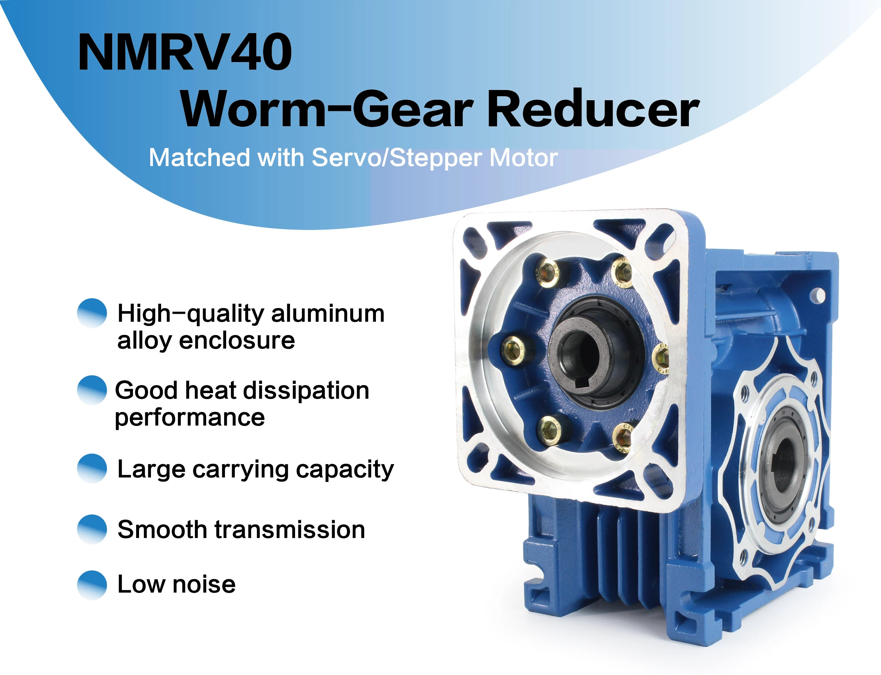 NMRV040 Square Flange Gear Worm Reducer 86x86 For Nema34 Stepper Motor