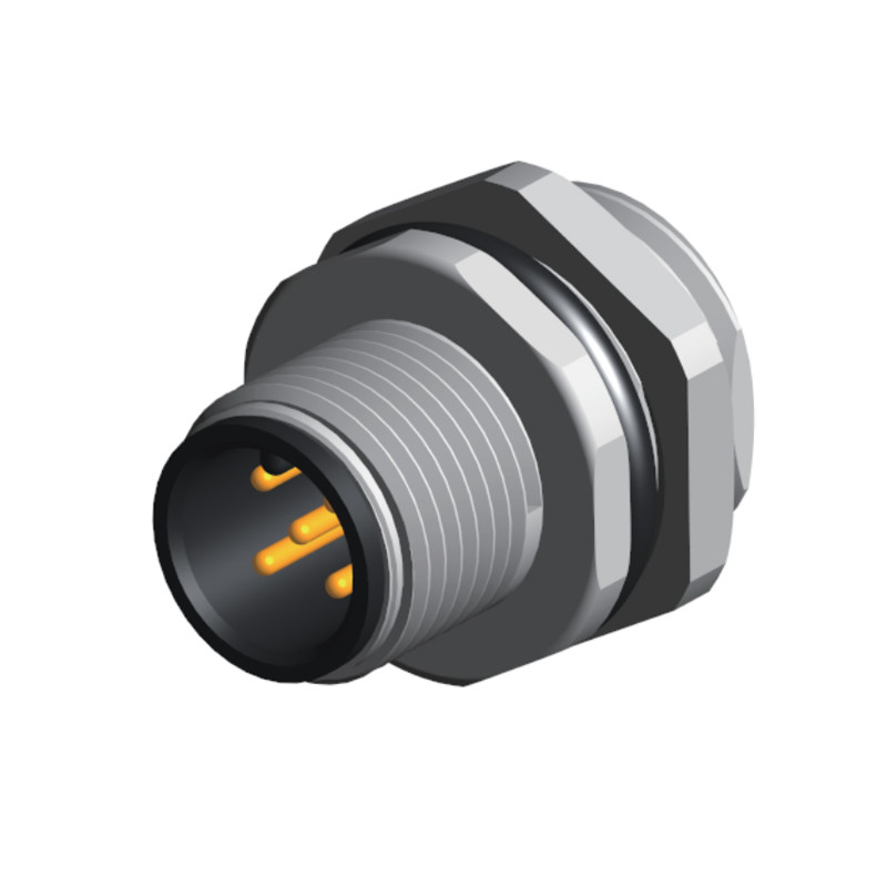 Factory Automation A Code Solder Mount Connector M12 4pin Waterproof