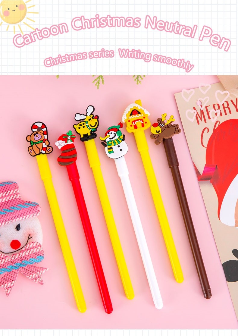 Christmas Series Neutral Pen 0.5mm Black Water based Cartoon Gift Gel Pen