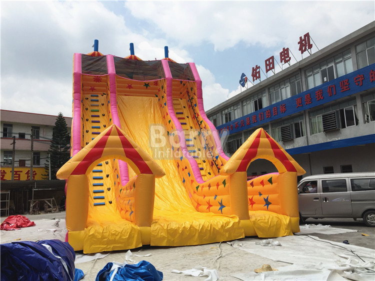 Custom Made Kids Inflatable Slide Single Lane Yellow 12x7x10m
