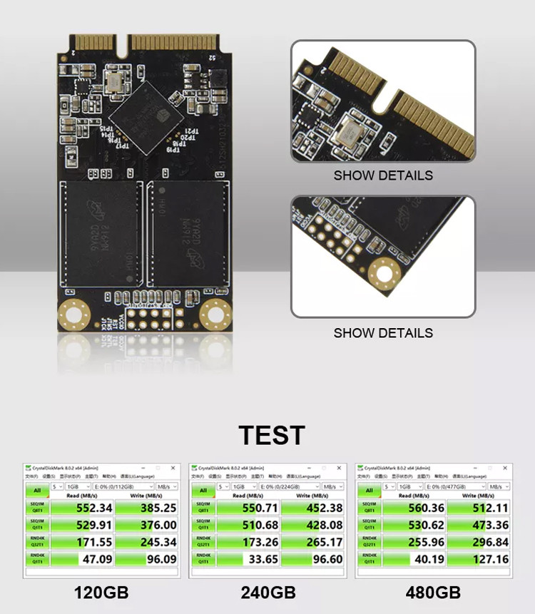 256gb 512 Gb 1tb 2tb Msata Mini Ssd Laser Engraving