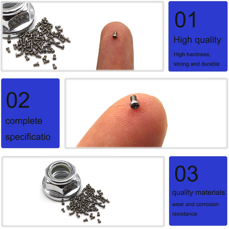 Stainless Steel Pan Head Phillips Micro Screws M0.6 to M2