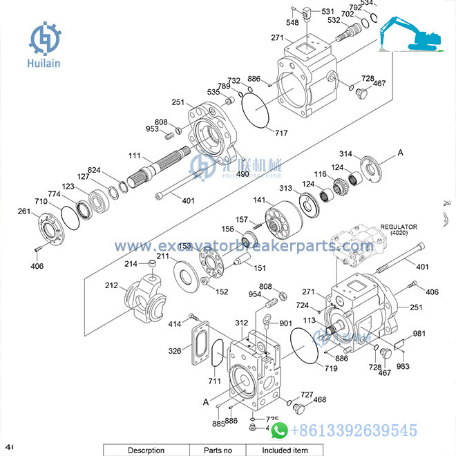 Yanmar VIO17 VIO18 Mini Excavator Main Pump Nachi PVD-0B-16BP-6AG4 Hydraulic Parts