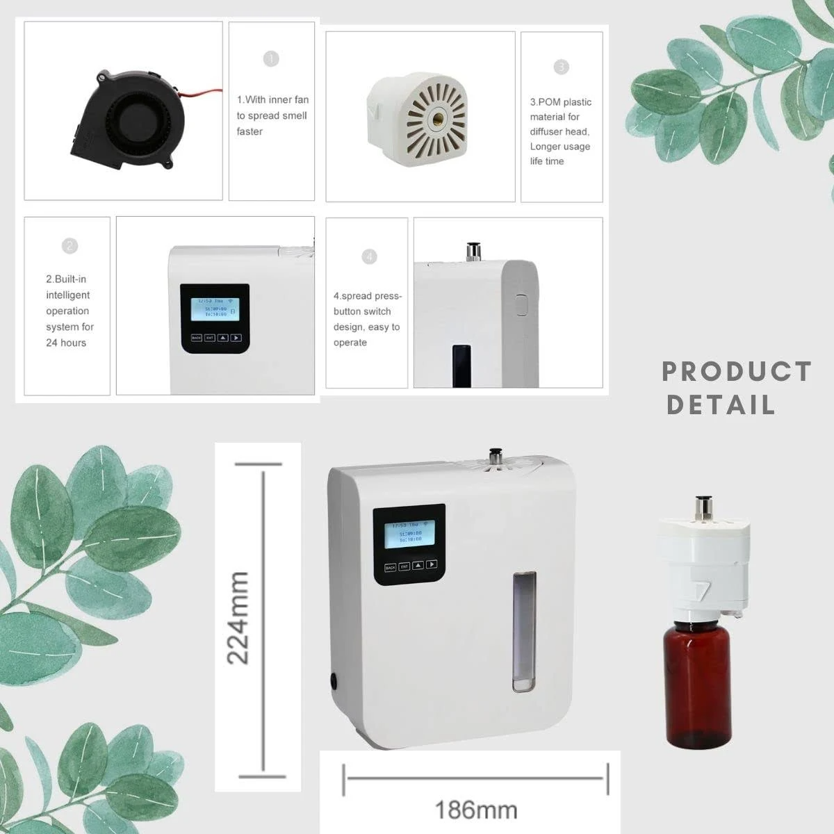 Cold Atomization Pure Essential Oil Aromatherapy Machine Smart WIFI Control Wall-mounted Home Commercial Aromatherapy Machine