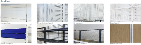Back Panel Single Side and Double Side Steel Supermarket Racks for Snacks Display