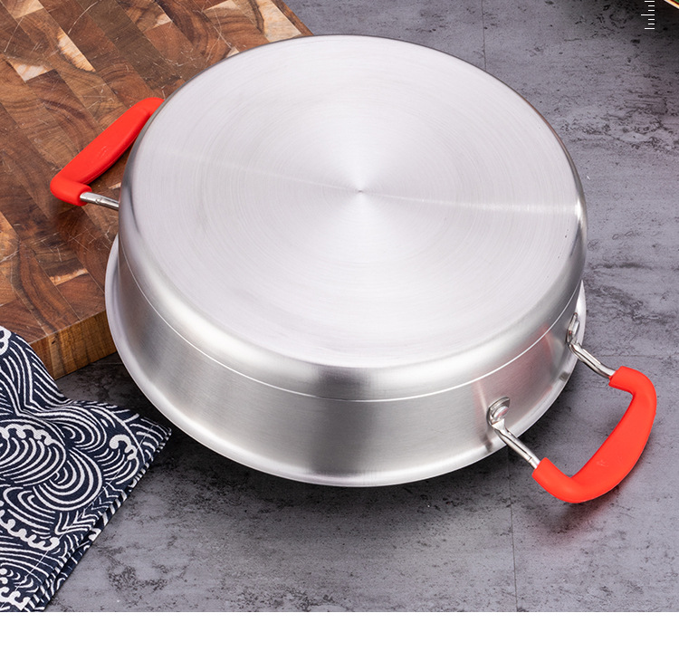 Best Sale 430 Stainless Steel Cooking Soup Pot Set Saucepan Cookware Set With Silicone Handle