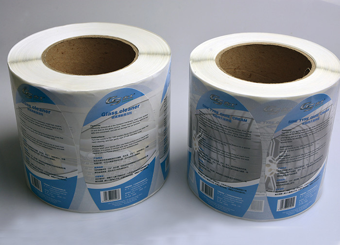 Custom glossy waterproof oval die cut bottle packaging labels for car care product
