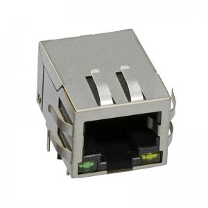 Buy cheap Single Port Tab Down 8 Pin Female RJ45 PCB Connector With Filter Ethernet product