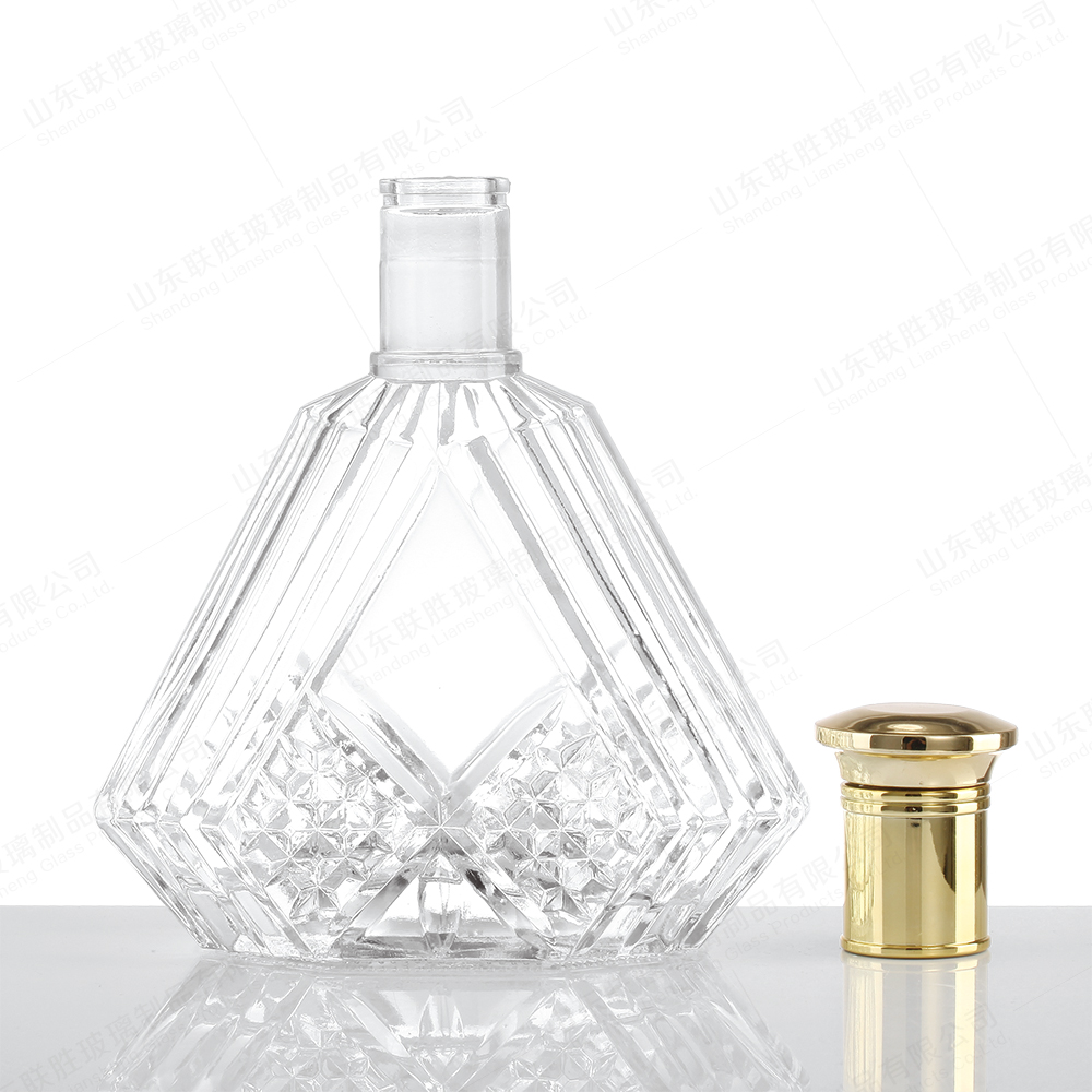 Glass Shot Bottle Custom Luxury 500ml 750ml 1000ml for Bar Acid Etch Surface Handling