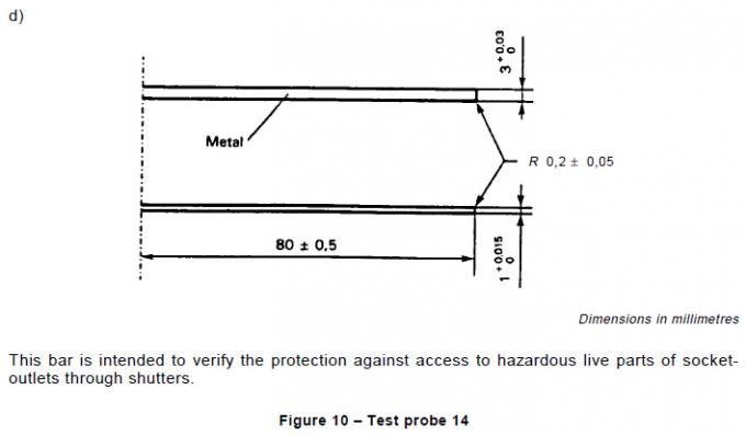 IEC61032 Figure 10 Test Finger Probe 14 Test Bar With Nylon Handle 1