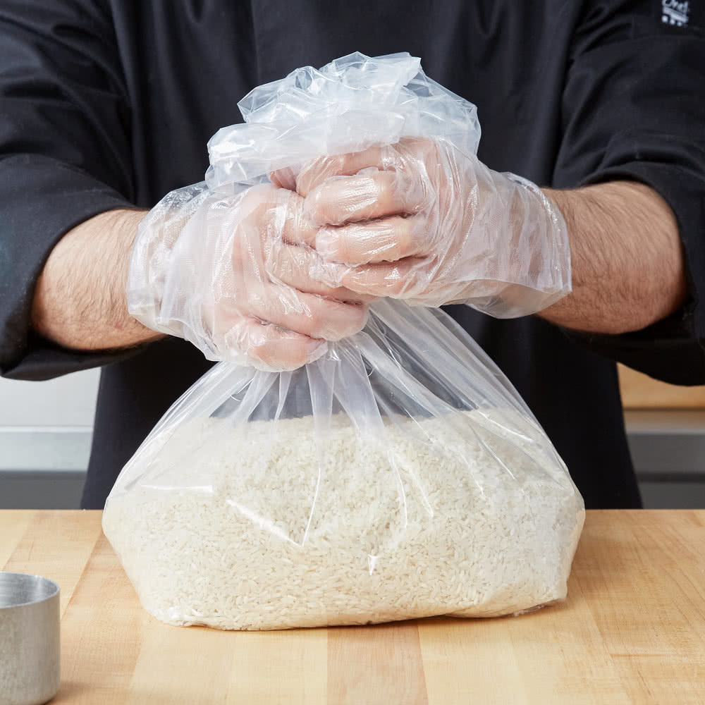 Small LDPE Material Commercial Food Bags Clear Film 10" X 8" X 24" Size