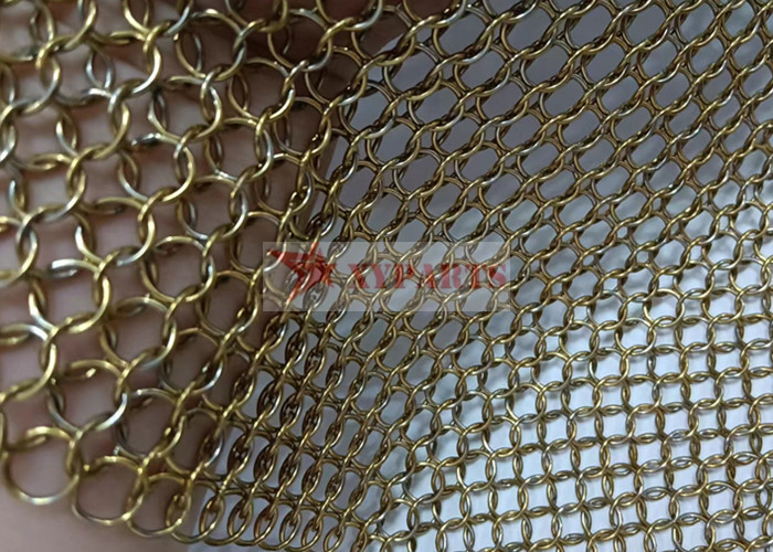 0.8x7mm Welded Type Ring Mesh Curtain For Interior Decoration