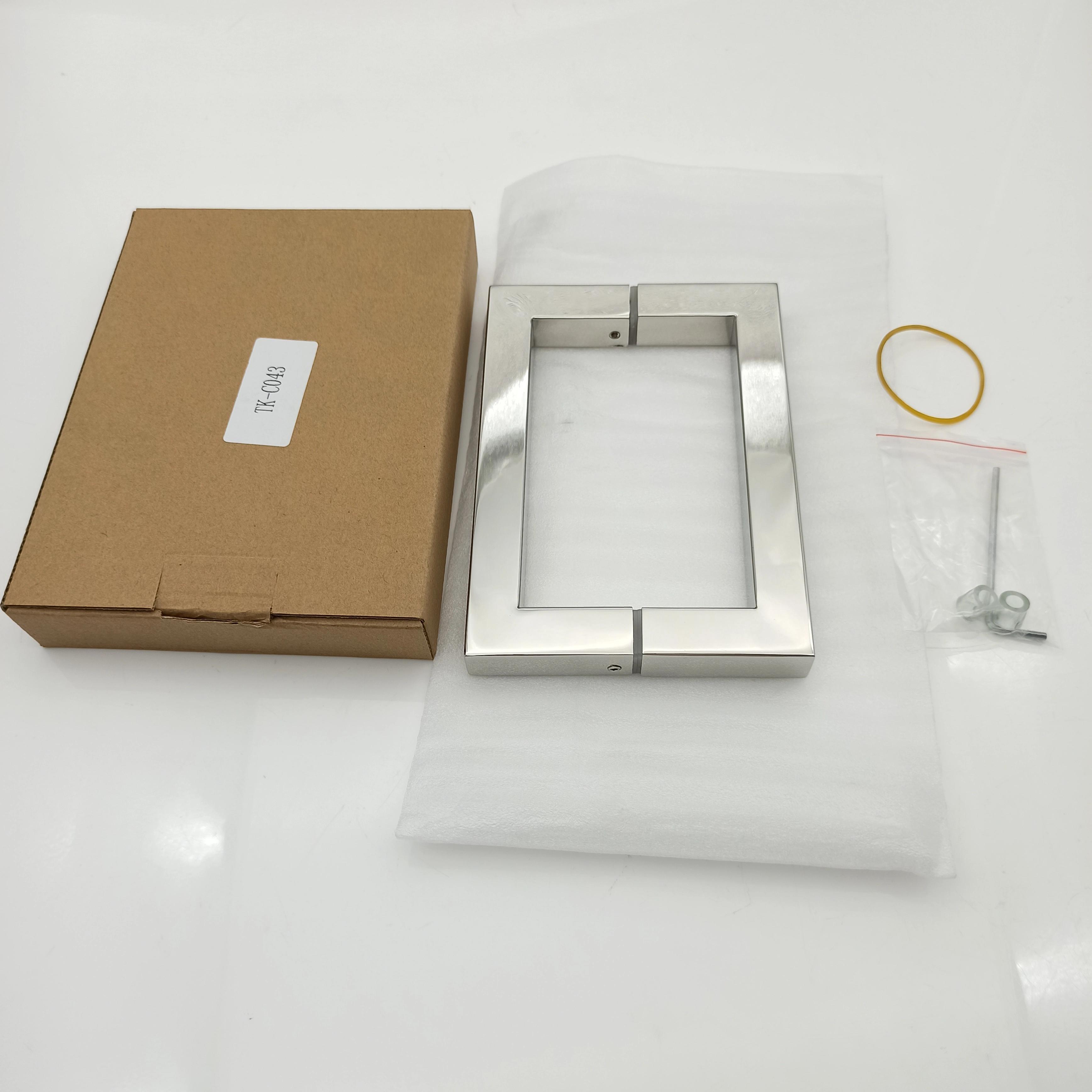 Polished Chrome Finish Stainless Steel Square Pivot Glass Door Handle with and Sample