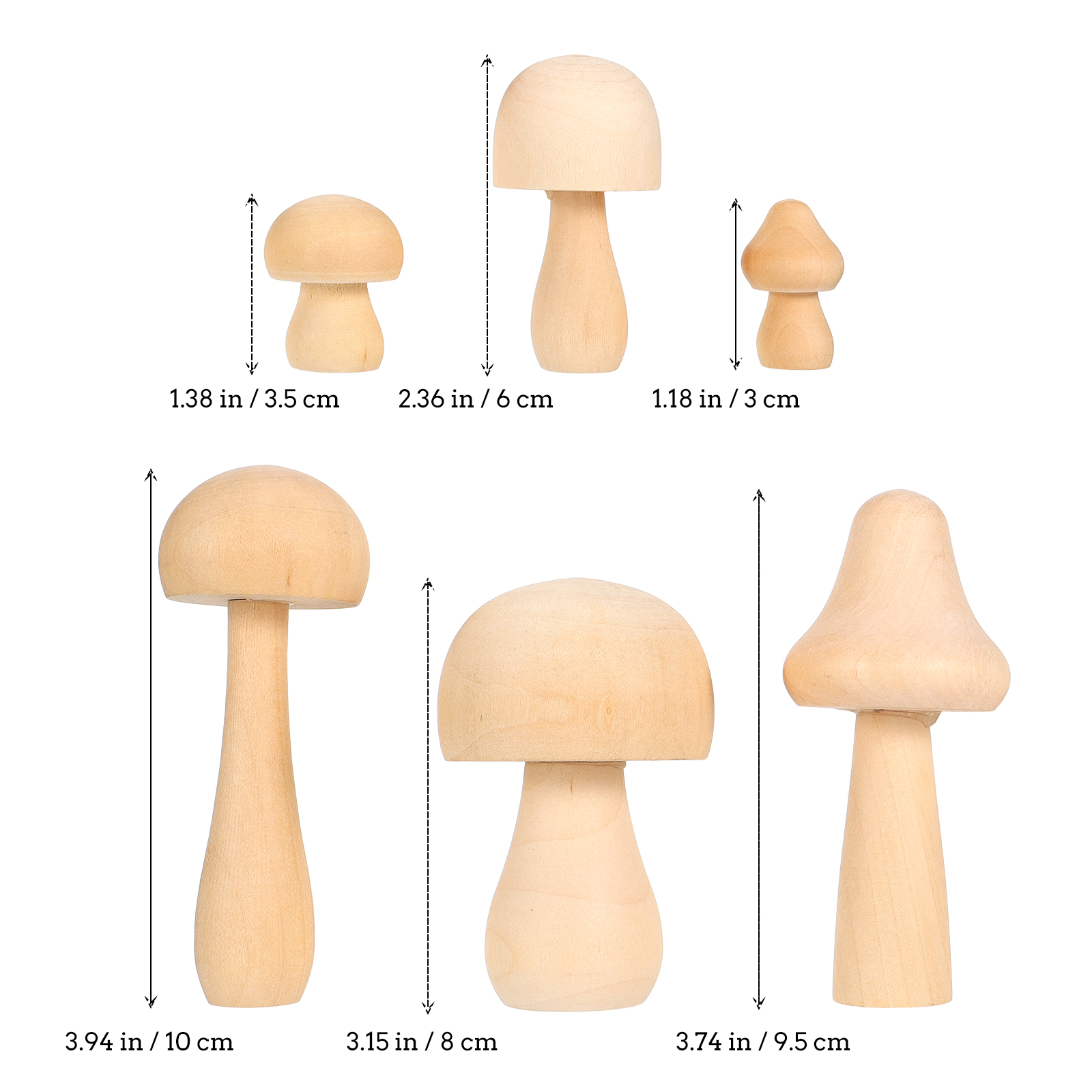 Peg 3cm Natural Unfinished Wooden Mushroom Toys 2.55 In Children Graffiti