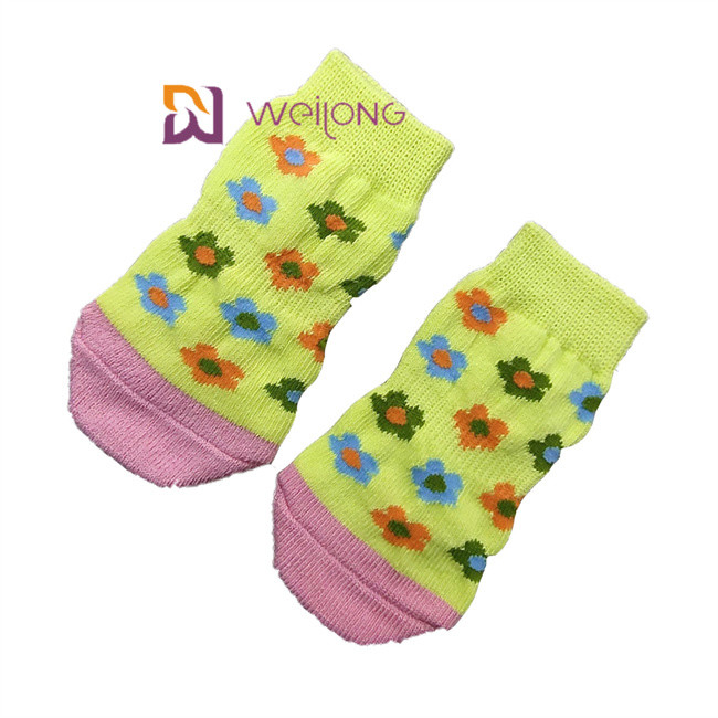 Pet Anti Slip Knit Dog Socks&Cat Socks with Rubber Reinforcement Paw Protector