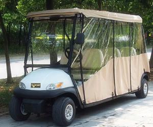 6 Seater Electric Golf Cart Parts And Accessories / Deluxe Brown Golf Cart