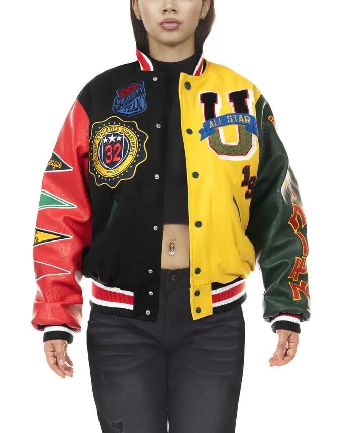 Embroidery Patches Custom Men Letterman Jacket Baseball Leather Street Plus Size Coat Varsity Jacket for Men