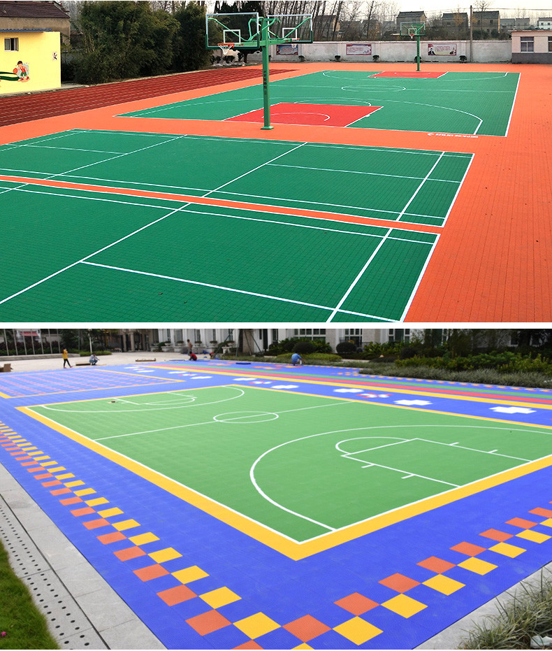 Multifunctional Plastic Interlocking Tiles Temporary Basketball Court Flooring Outdoor
