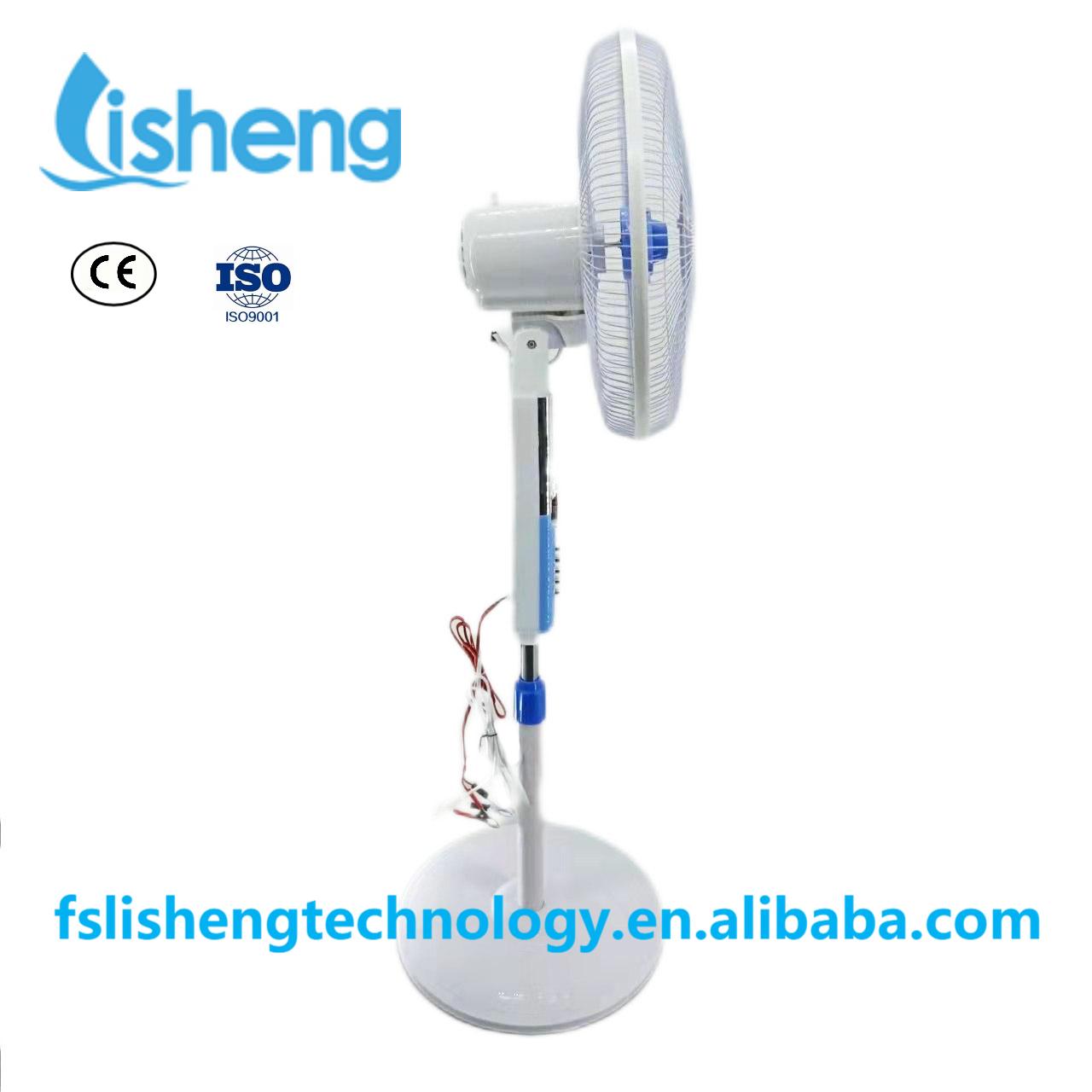 16 Inch 12V BLDC Motor Rechargeable Solar Fan 18V 15W Plastic Material
