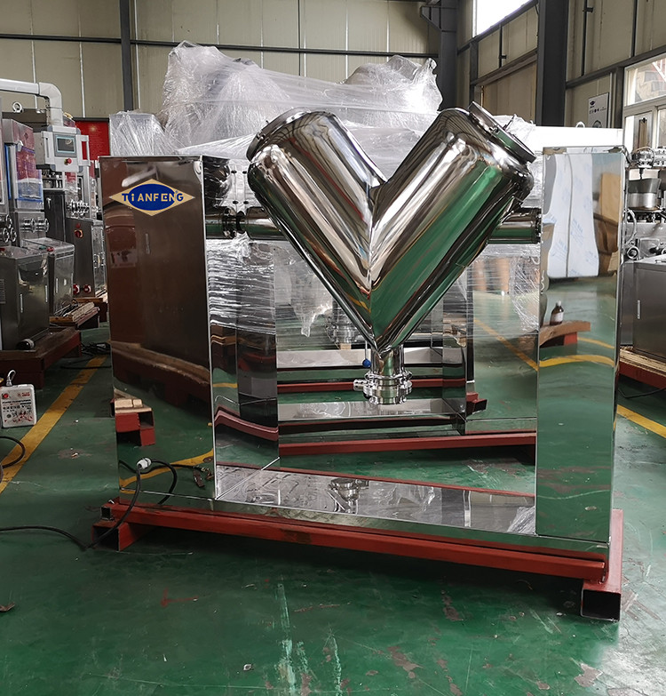 Dry Or Wet Granules V Shape Powder Mixer Tablet Production Lines