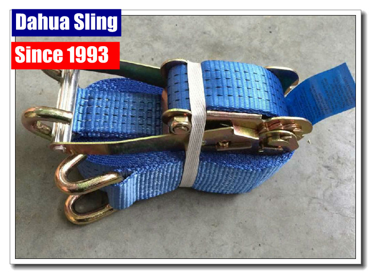 J Hook Auto Ratchet Tie Down Straps 5000 Lb Ratchet Straps 100% Polyester