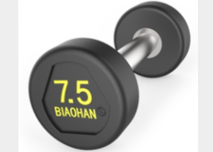 2.5kg - 50kgs Gym Workout Dumbbells , Black Color Rubber Hexagon Dumbbells
