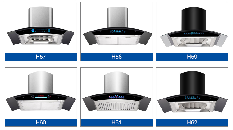 Smart Stainless Steel Glass Range Hood with App Control Low Noise Kitchen Chimney Hood