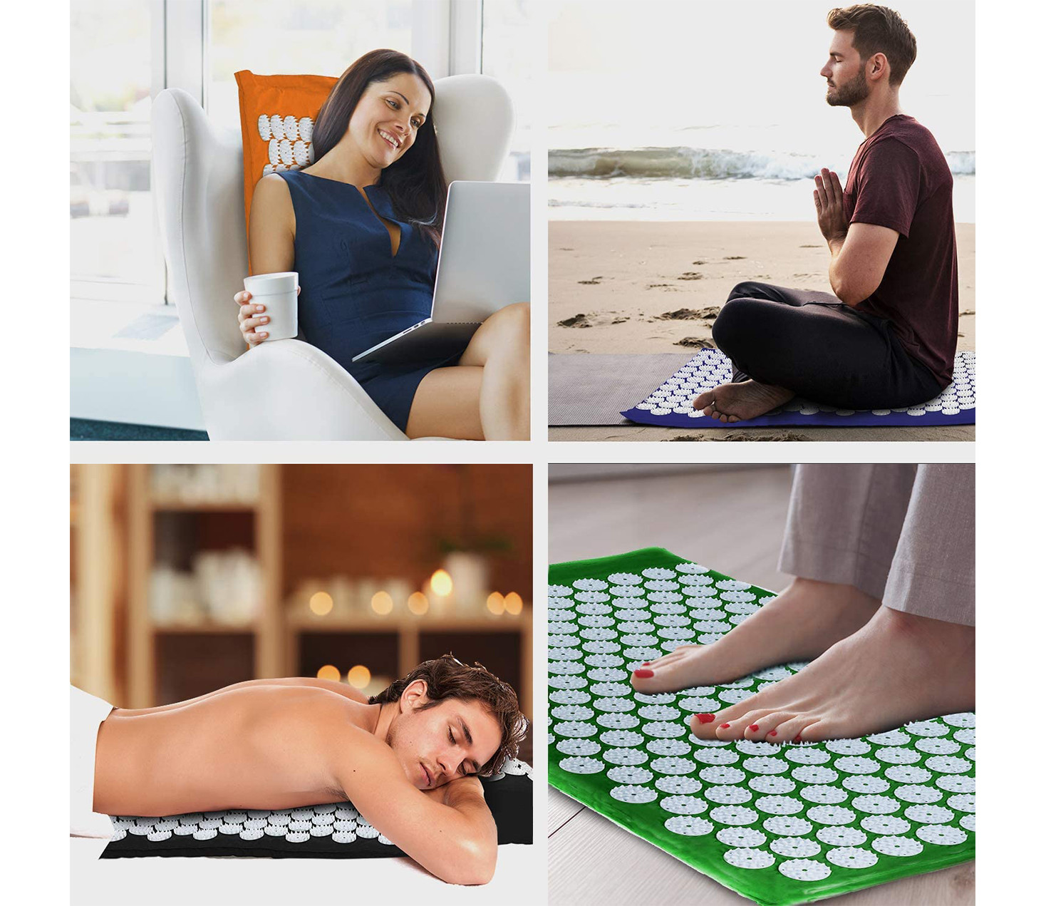 Aches Relief 100% Cotton Lotus Flower Acupressure Mat For Fibromyalgia Custom Logo