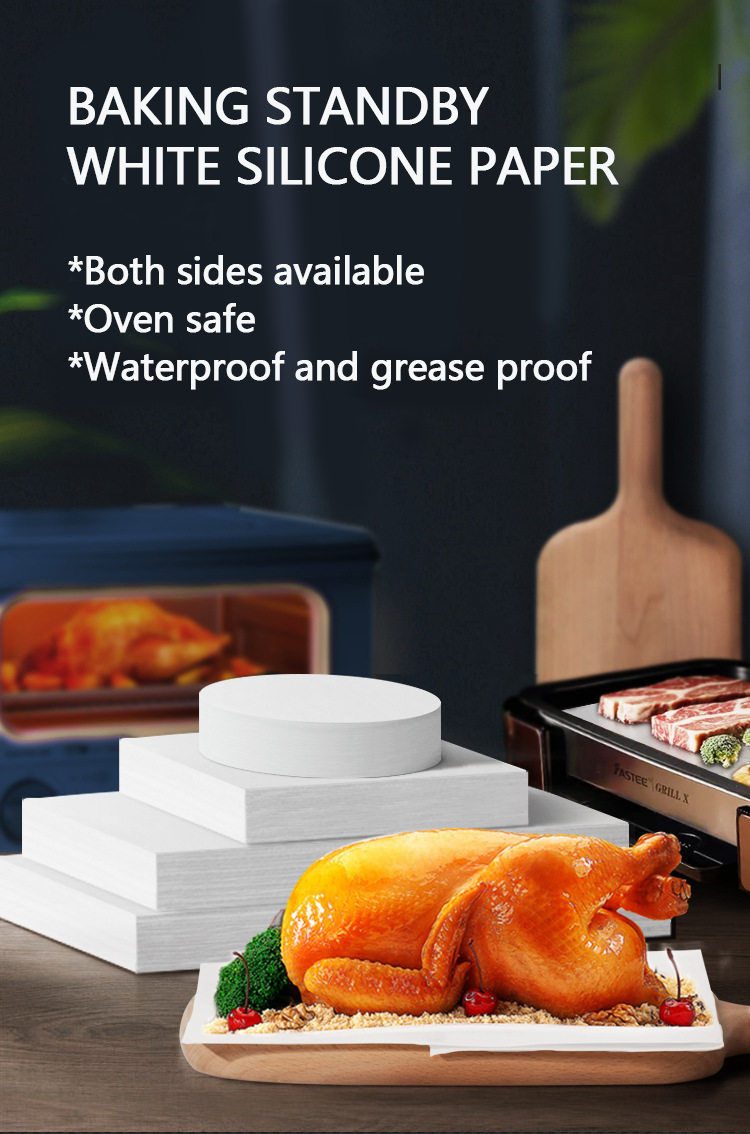 Solvent Free Silicone Oil Coated Craft Silicone Baking Paper Sheets For Non Stick Food Grade Baking