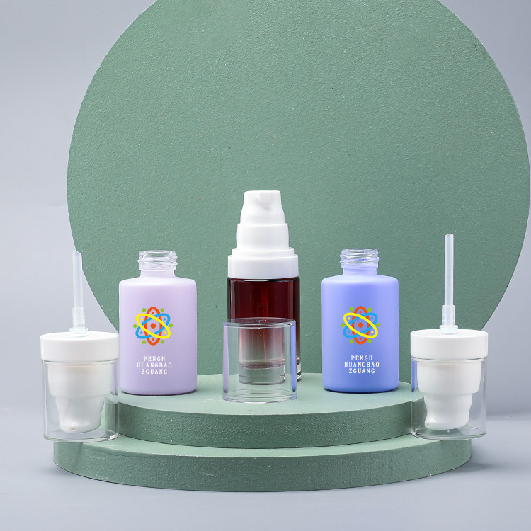 30ml 20ml Custom color skincare packaging lotion glass bottle pump wholesale