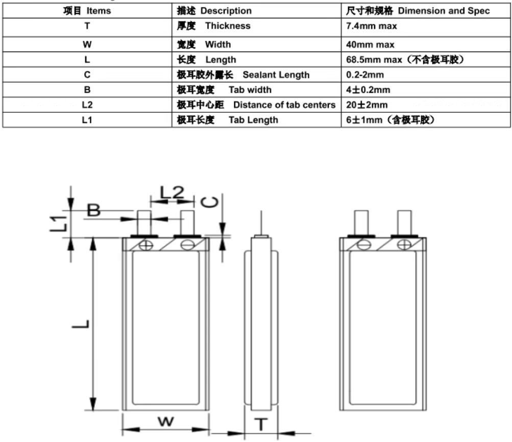 Factory Rechargeable High Voltage Lipo Battery 3.8V 744068 3150mAh For GPS Tracking System