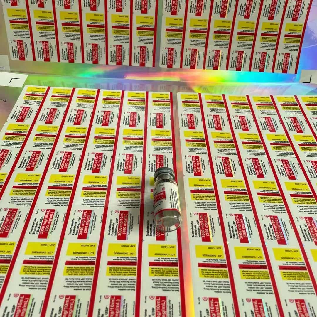 ISO Hologram Glass Vial Labels , 20x42mm Steroid Bottle Labels