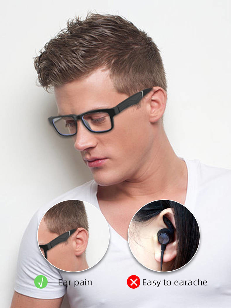HSP HFP Bluetooth Earphone Sunglasses Noise Reduction With Microphone