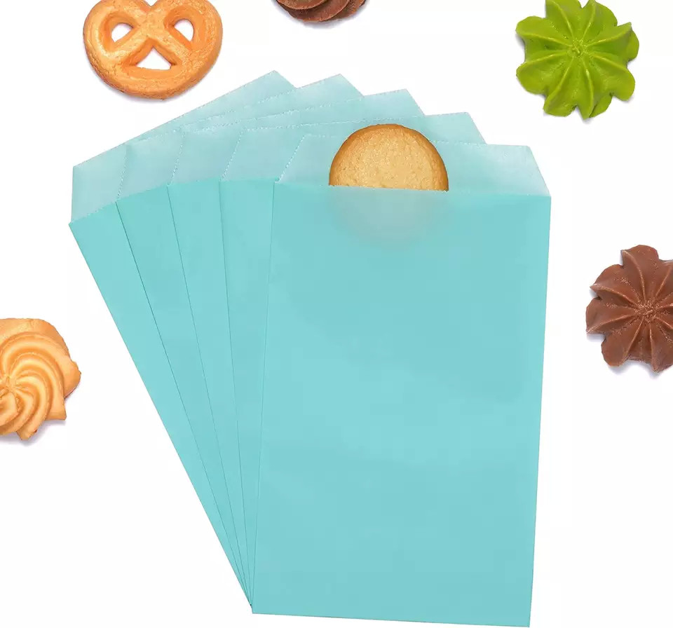 Biodegradable Custom Logo Glassine Paper Bags For Fruits and Cookie Sandwiches