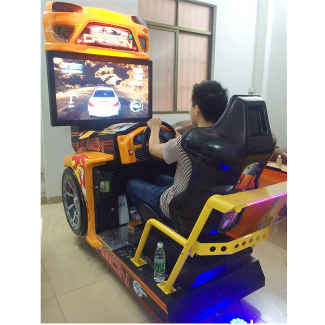 Arcade game yellow color fiberglass material high definition LCD racing simulation need for speed